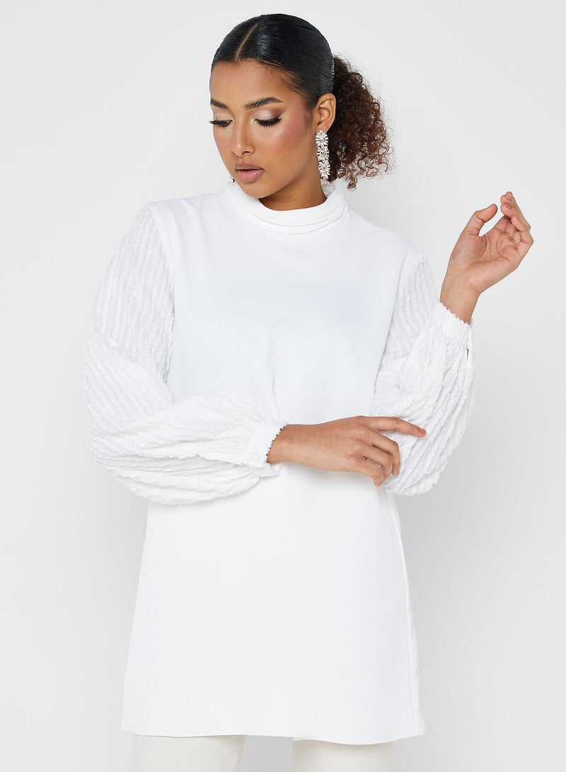 Montania Puff Sleeve High Neck Top - Image 1