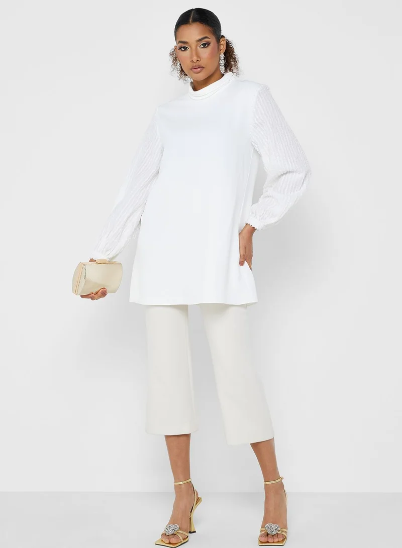 Montania Puff Sleeve High Neck Top