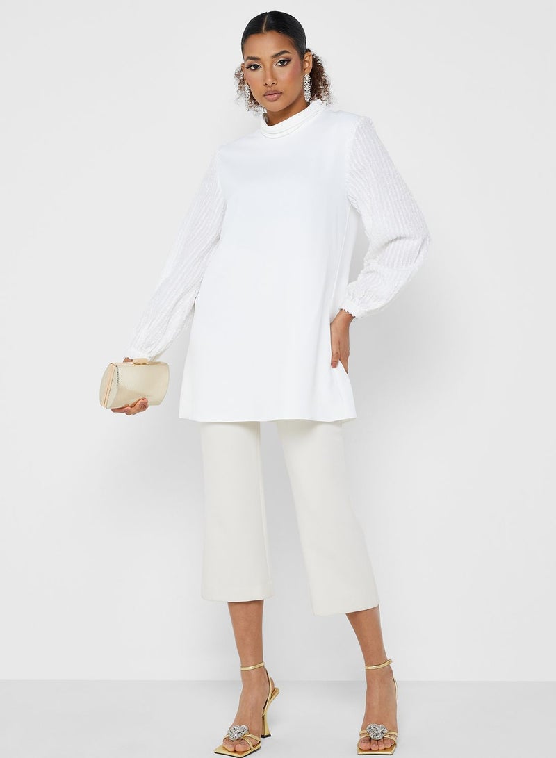 Montania Puff Sleeve High Neck Top - Image 4