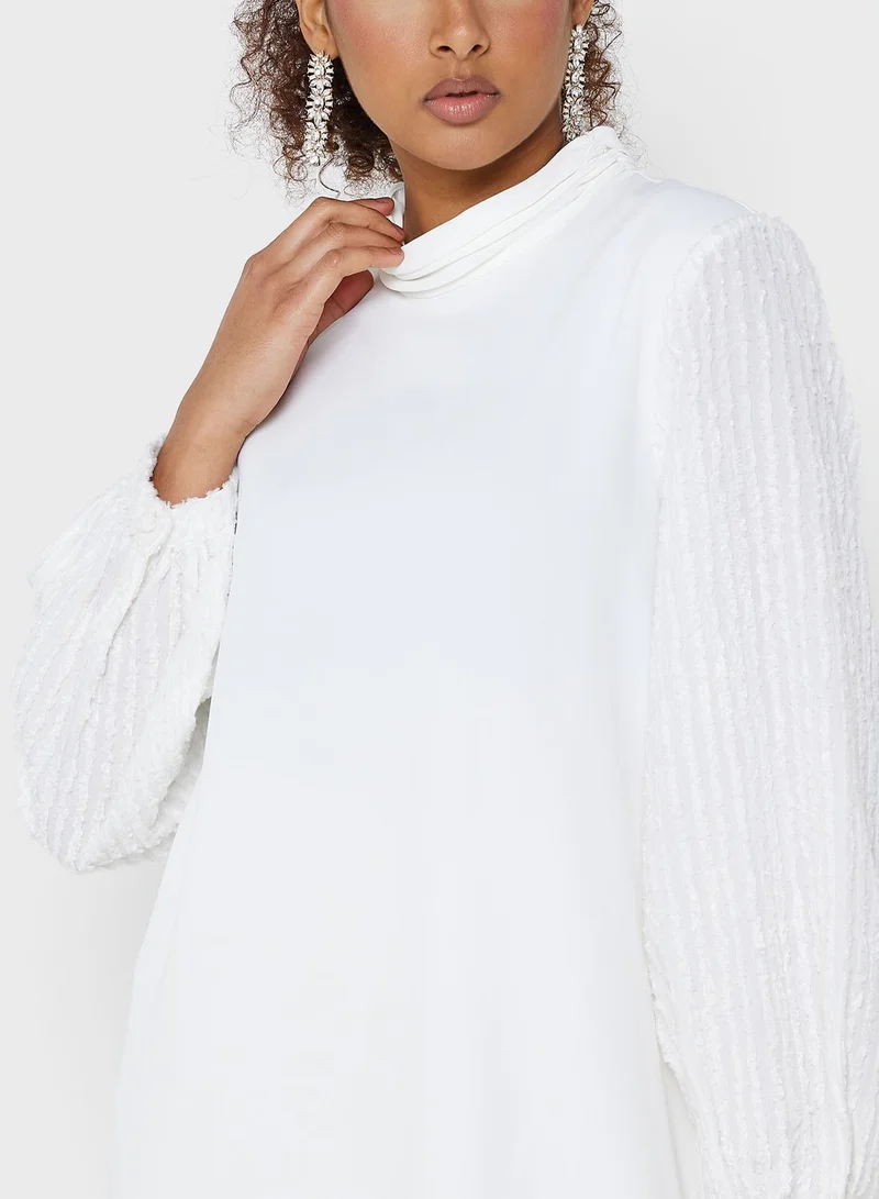 Montania Puff Sleeve High Neck Top