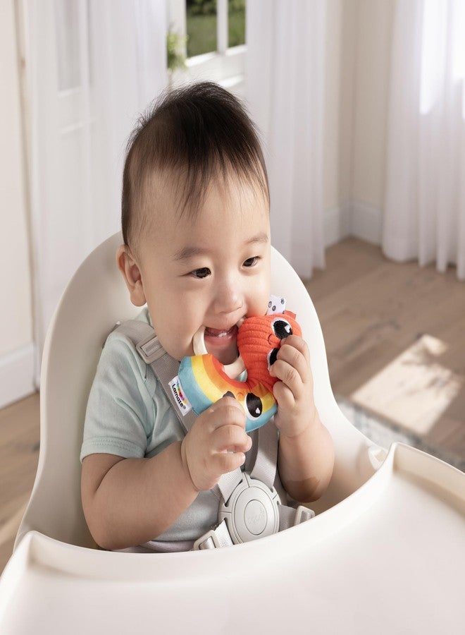 لاماز خشخيشة لاماز بيستيز للأطفال - خشخيشة ناعمة على شكل قلب بألوان قوس قزح مع حلقة سيليكون للمقبض، مثالية لوقت الاستلقاء على البطن - هدية رائعة لعيد الحب للأطفال - مناسبة للأطفال من عمر 0 شهر فما فوق - Image 4