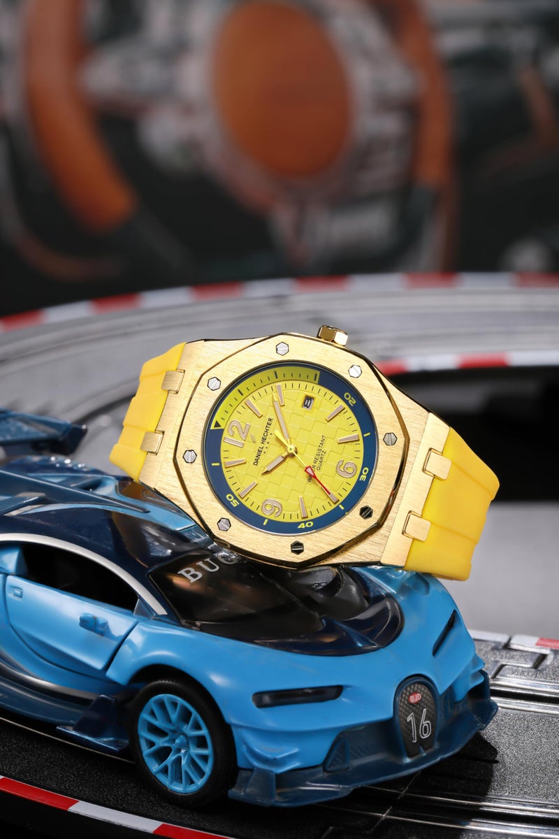 Daniel Hechter Analogue Yellow Dial Men's Watch-DHM1015-02 - Image 3