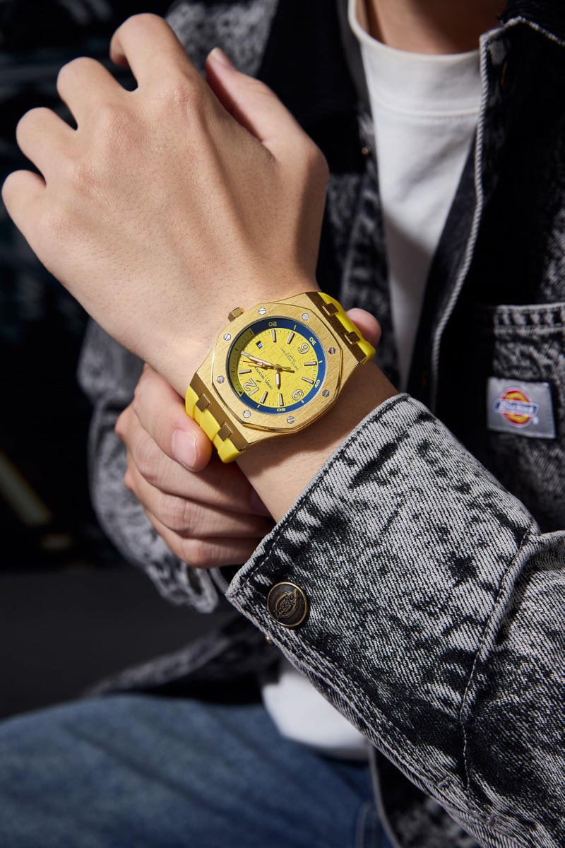 Daniel Hechter Analogue Yellow Dial Men's Watch-DHM1015-02 - Image 2