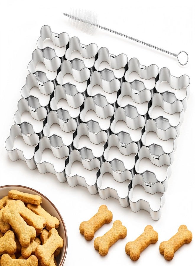 Macuezu 25 Cavity Dog Bone Cookie Cutter, Small Dog Cookie Cutters for Treats, Small Bones Shapes Cookies Cutter, Dogs Biscuit Cookies Cutters for Baking - Image 1