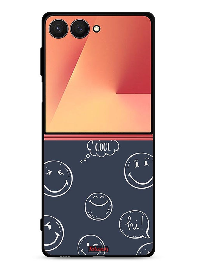 Tolwak Samsung Galaxy Z Flip7 Protective Case Cover Cool Faces Tags - Image 1
