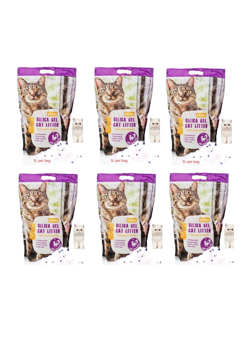 Generic Cat litter,crystal cat litter,5L perbag x 6bags package,super value pack,excellent cat litter  - Image 1