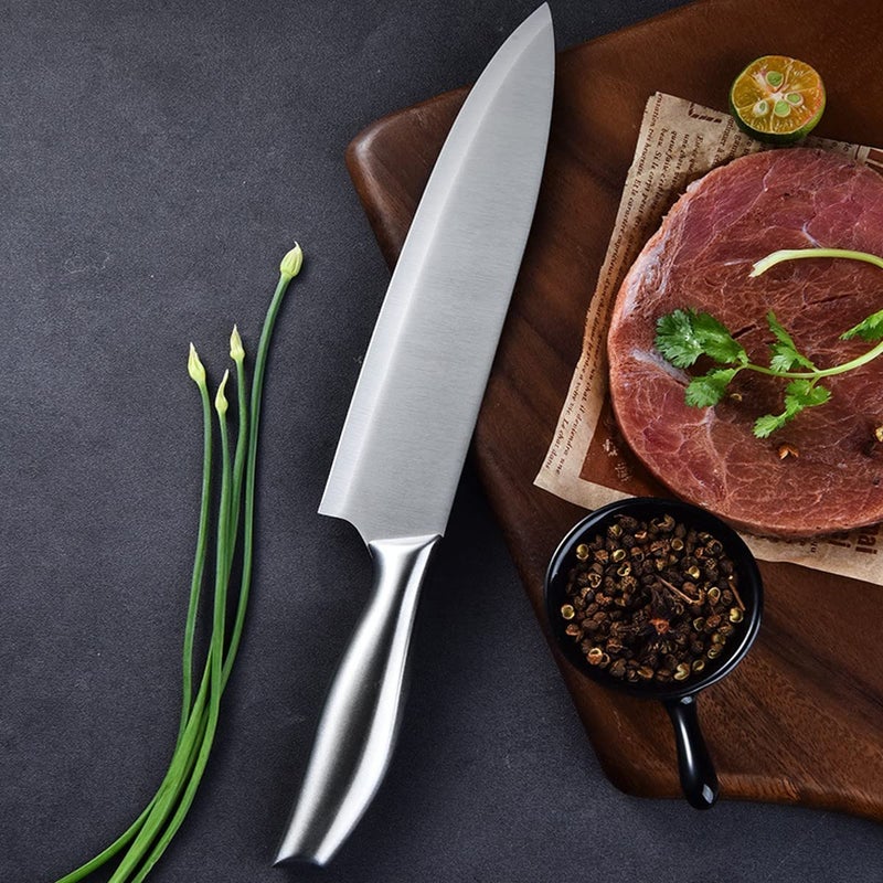 Potency 5Inch Paring 75Inch Chefs Knife Set Peeling Knife Stainless Steel Knife with Steel Handle Fruit Vegetable Herbs and Meats Knife Full Tang Razor Sharp Silver Pack of 2 - Image 2