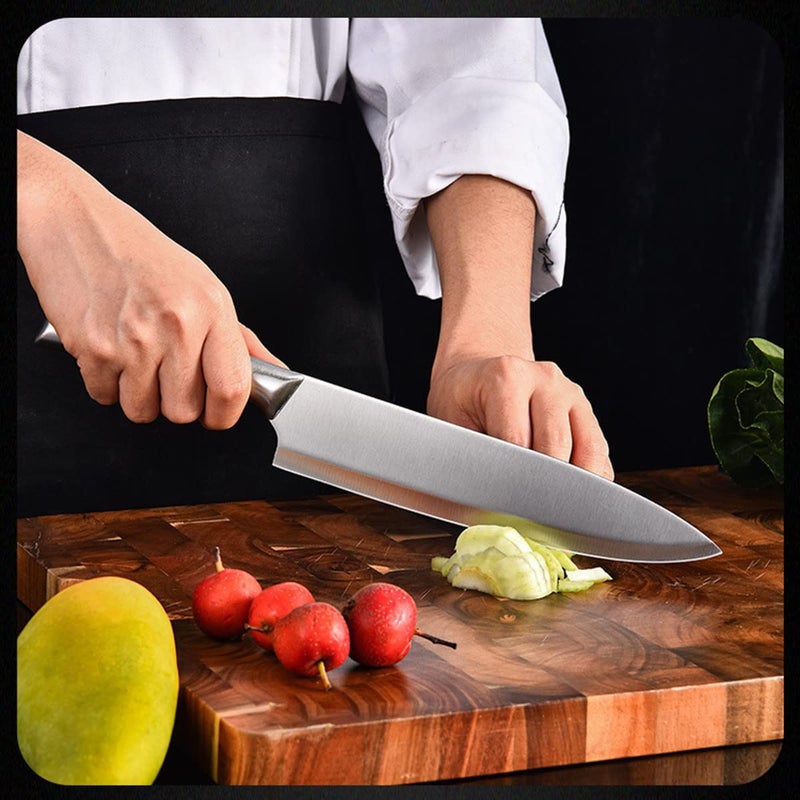 Potency 5Inch Paring 75Inch Chefs Knife Set Peeling Knife Stainless Steel Knife with Steel Handle Fruit Vegetable Herbs and Meats Knife Full Tang Razor Sharp Silver Pack of 2 - Image 4