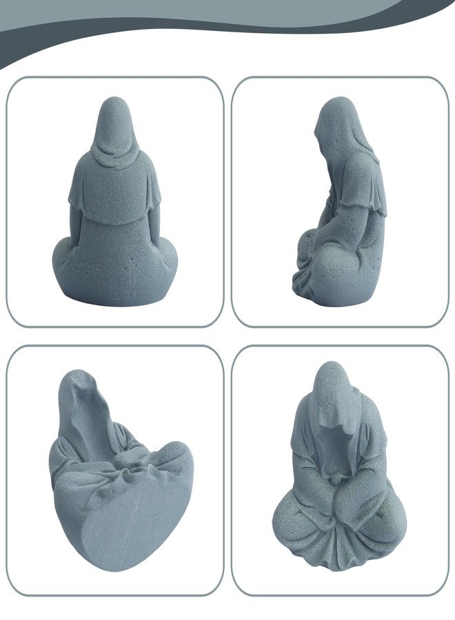 AnRui Fish Tank Aquarium Accessories Buddha Statue Sandstone Ornament,Zen Garden Aquarium Decorations, Meditating Statues for Underwater Landscaping - Image 4