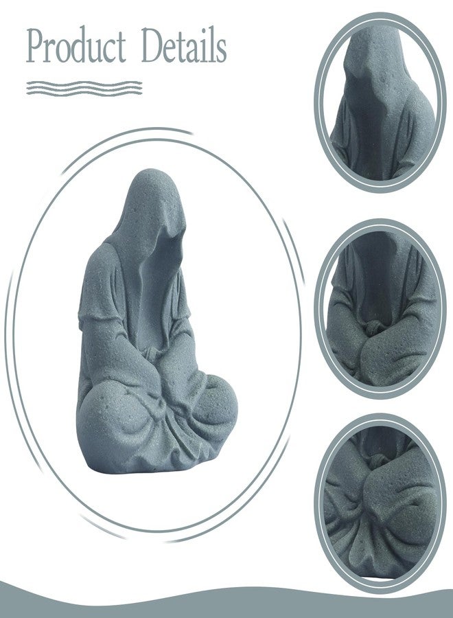 AnRui Fish Tank Aquarium Accessories Buddha Statue Sandstone Ornament,Zen Garden Aquarium Decorations, Meditating Statues for Underwater Landscaping - Image 3