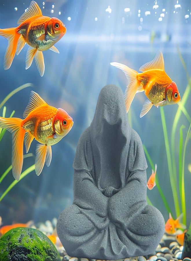 AnRui Fish Tank Aquarium Accessories Buddha Statue Sandstone Ornament,Zen Garden Aquarium Decorations, Meditating Statues for Underwater Landscaping - Image 5
