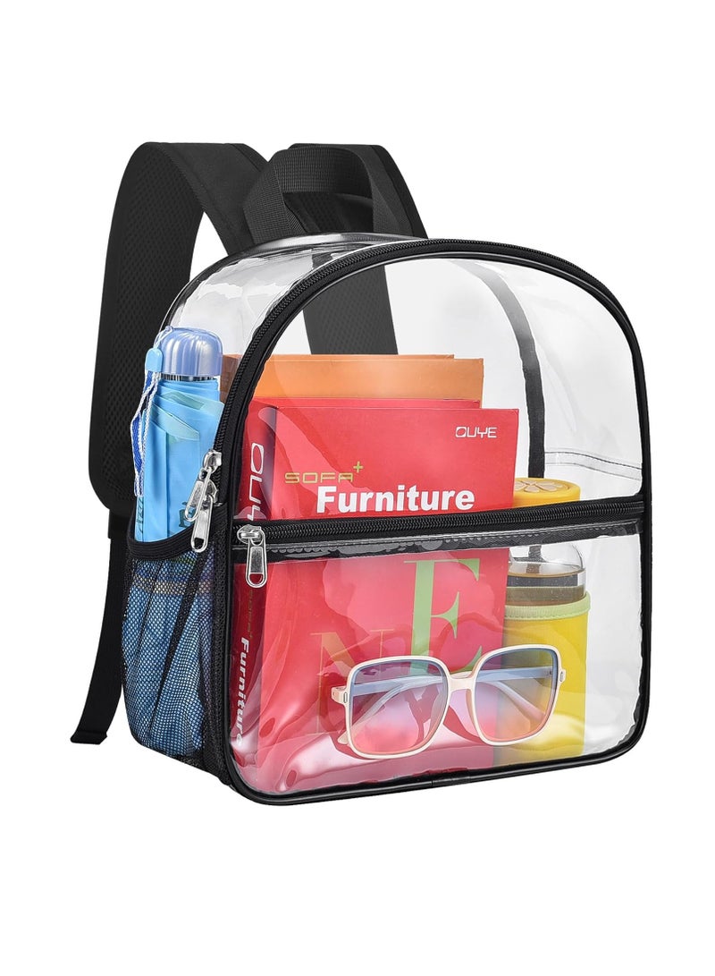 YelaJoy Clear Backpack with Reinforced and Wider Shoulder Straps, Small Clear Bag for Schools, Concerts, Work, Festivals and Sporting Events (Black) - Image 1