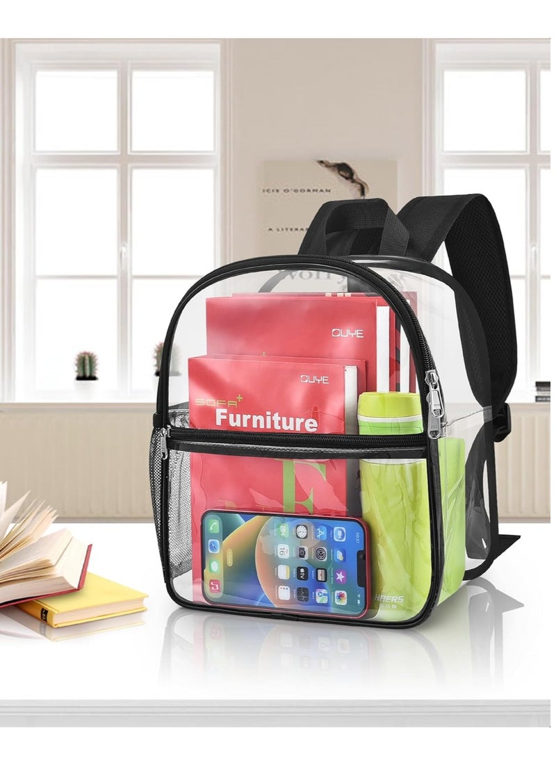 YelaJoy Clear Backpack with Reinforced and Wider Shoulder Straps, Small Clear Bag for Schools, Concerts, Work, Festivals and Sporting Events (Black) - Image 5