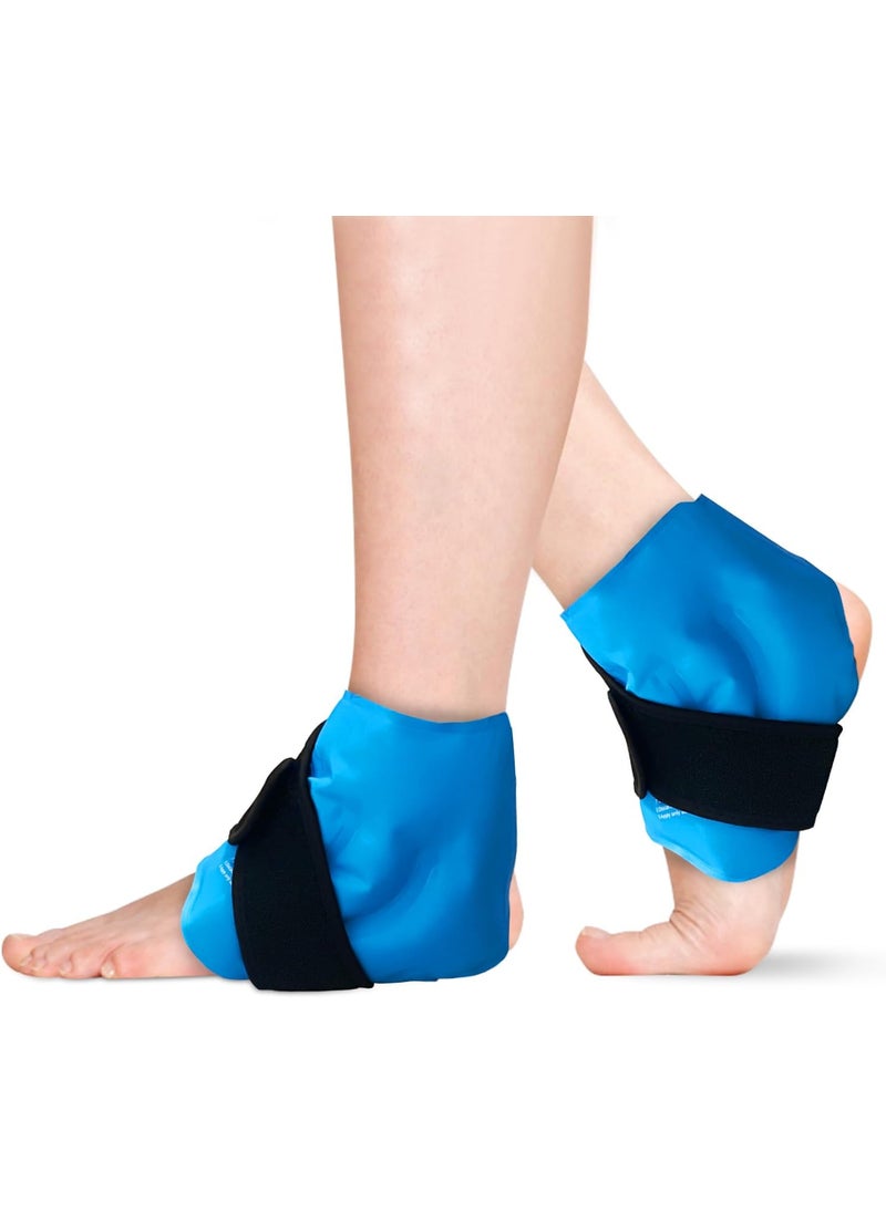RelaxCoo 2 Ankle Ice Pack Wrap for Swelling, Reusable Gel Ice Pack for Ankle Injuries, Cold Compress Therapy for Foot Pain Relief, Achilles Tendonitis, Plantar Fasciitis, Sprains 