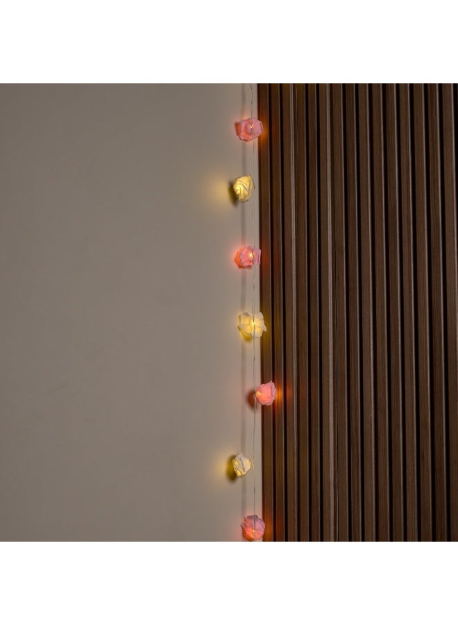 NAGAFA SHOP White & Pink Rose LED Garland – 20 Steady Lights with Plug and Warm Glow by Nagafa Shop2M - Image 1