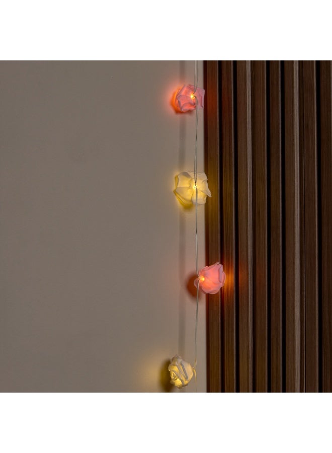 NAGAFA SHOP White & Pink Rose LED Garland – 20 Steady Lights with Plug and Warm Glow by Nagafa Shop2M - Image 2