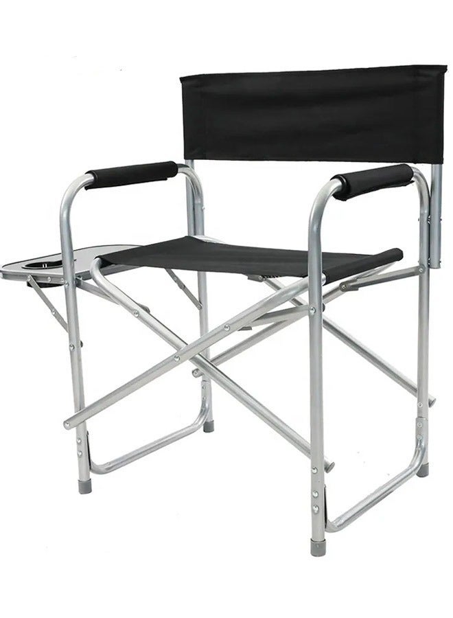 كادي ون كرسي تخييم قابل للطي مزود بطاولة جانبية مع حامل اكواب، مقعد رحلات قماشي بإطار ألمنيوم متين، كرسي رحلات محمول بمساند ذراع مثالي للاستخدام الداخلي و الخارجي و النزهات - Image 4