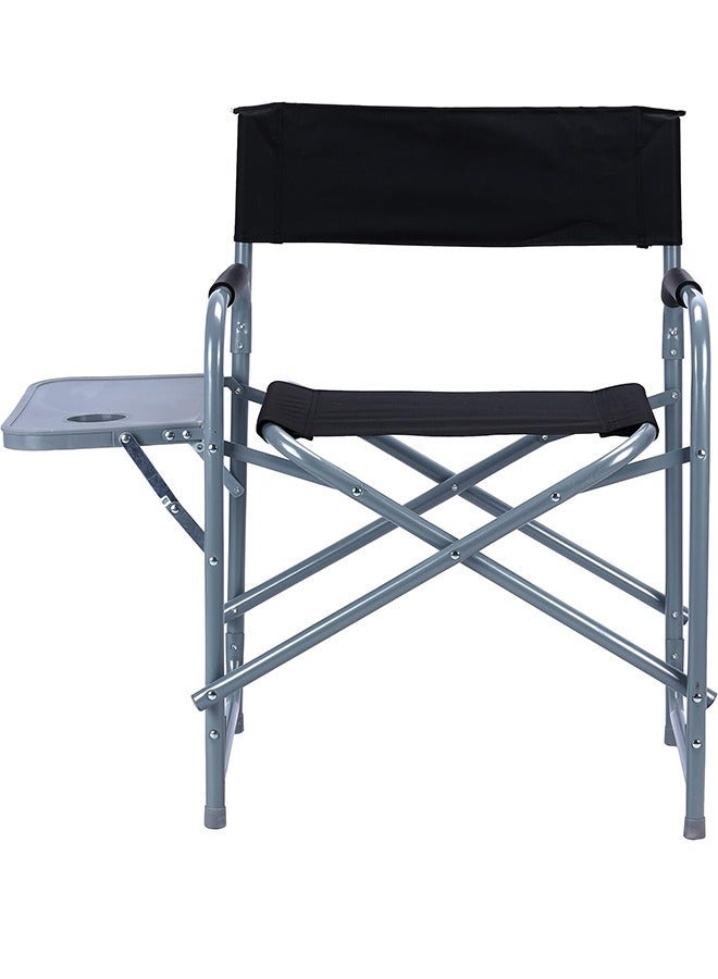 كادي ون كرسي تخييم قابل للطي مزود بطاولة جانبية مع حامل اكواب، مقعد رحلات قماشي بإطار ألمنيوم متين، كرسي رحلات محمول بمساند ذراع مثالي للاستخدام الداخلي و الخارجي و النزهات - Image 1