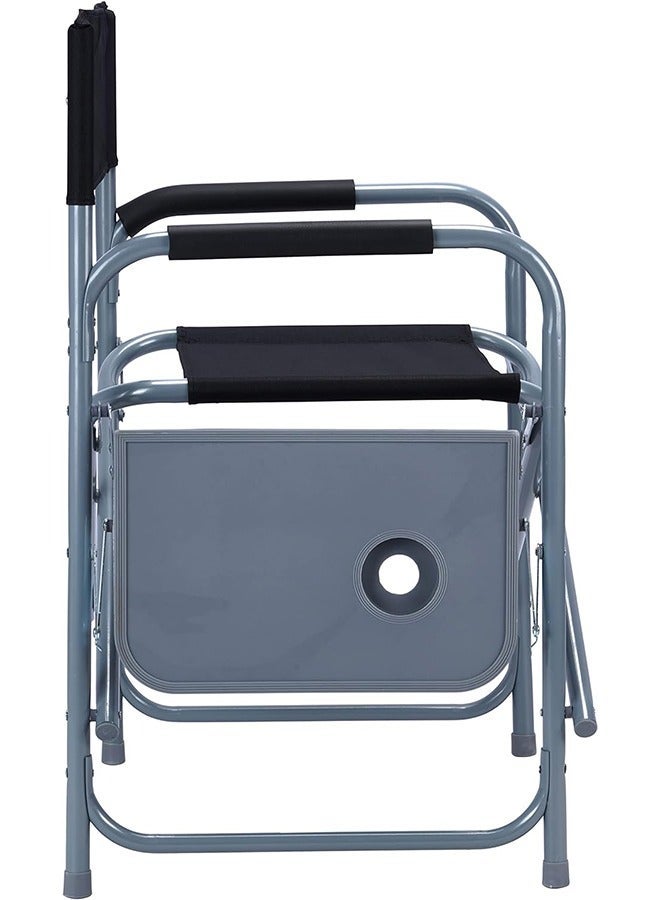 كادي ون كرسي تخييم قابل للطي مزود بطاولة جانبية مع حامل اكواب، مقعد رحلات قماشي بإطار ألمنيوم متين، كرسي رحلات محمول بمساند ذراع مثالي للاستخدام الداخلي و الخارجي و النزهات - Image 2