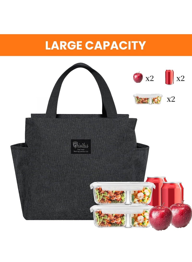 حقيبة غداء معزولة للبالغين والرجال والنساء من لولاكس يد مقاومة للتسرب قابلة لاعادة الاستخدام للعمل والمكتب والمدرسة والنزهات والسفر ازرق - Image 4