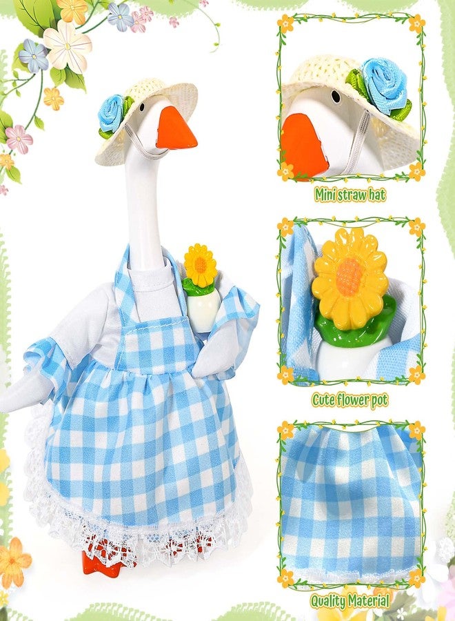 JcHrmers Gardener Desk Goose Outfits 7 Inch Mini Goose Hat Flower Pot Shovel Dress for Spring Magnetic Desk Goose Statue Decor - Image 3