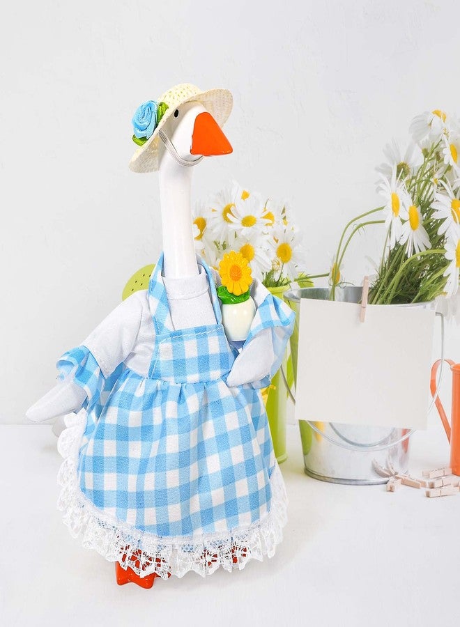 JcHrmers Gardener Desk Goose Outfits 7 Inch Mini Goose Hat Flower Pot Shovel Dress for Spring Magnetic Desk Goose Statue Decor - Image 5