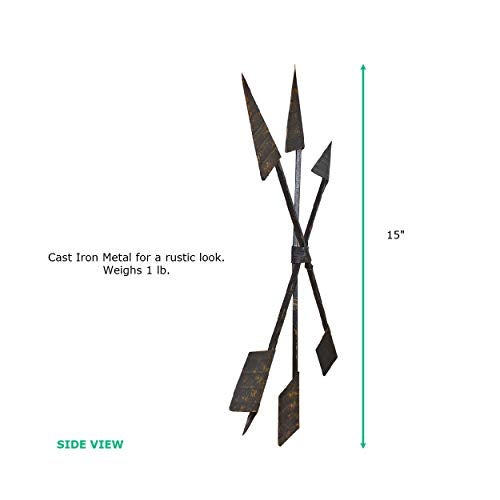 Wallcharmers Large 3-Set Arrow Wall Decor | Rustic 15" Cast Iron Metal Arrows Bound with Wire by Wallcharmers - Image 3
