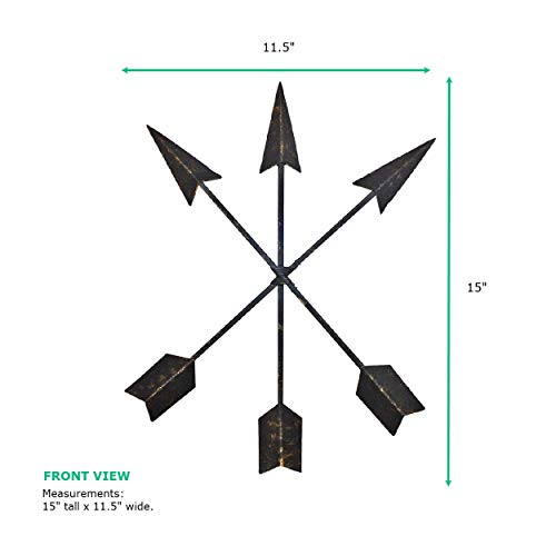 Wallcharmers Large 3-Set Arrow Wall Decor | Rustic 15" Cast Iron Metal Arrows Bound with Wire by Wallcharmers - Image 5
