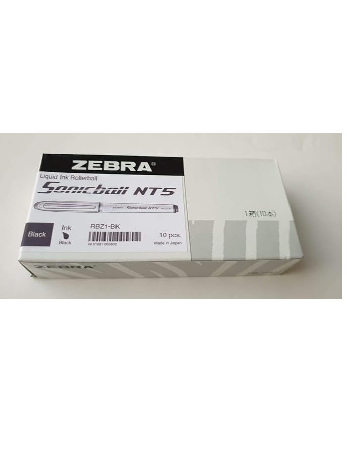 ZEBRA 10 Piece Sonicball Black Liquid Ink 0.5mm Fine Point  - Image 1