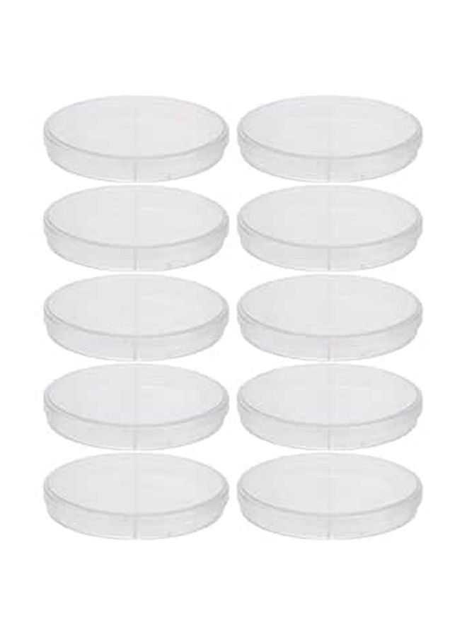 Disposable Plastic Petri Dish 90mm 2 Compartments for Laboratory Cell Culture 10 Sets - Image 1