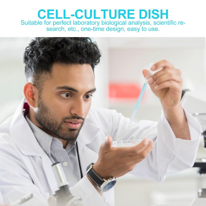 Disposable Plastic Petri Dish 90mm 2 Compartments for Laboratory Cell Culture 10 Sets - Image 4