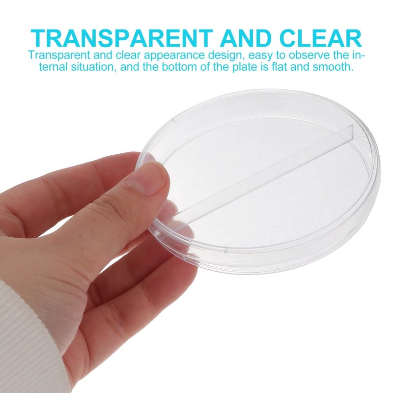 Disposable Plastic Petri Dish 90mm 2 Compartments for Laboratory Cell Culture 10 Sets - Image 5