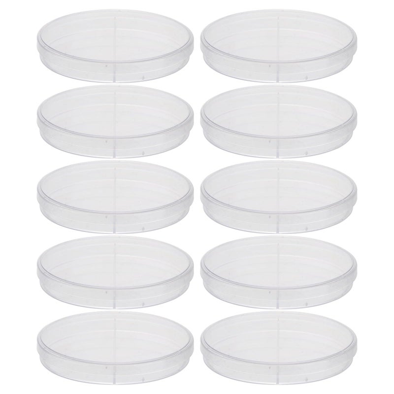 Disposable Plastic Petri Dish 90mm 2 Compartments for Laboratory Cell Culture 10 Sets - Image 2