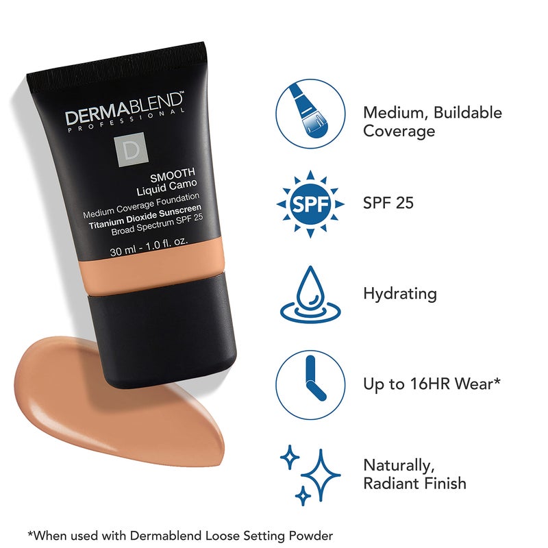 Dermablend Smooth Liquid Foundation with SPF 25, 1 Fl. Oz, 40N Chestnut, For Medium Skin with Neutral Undertones - Image 3