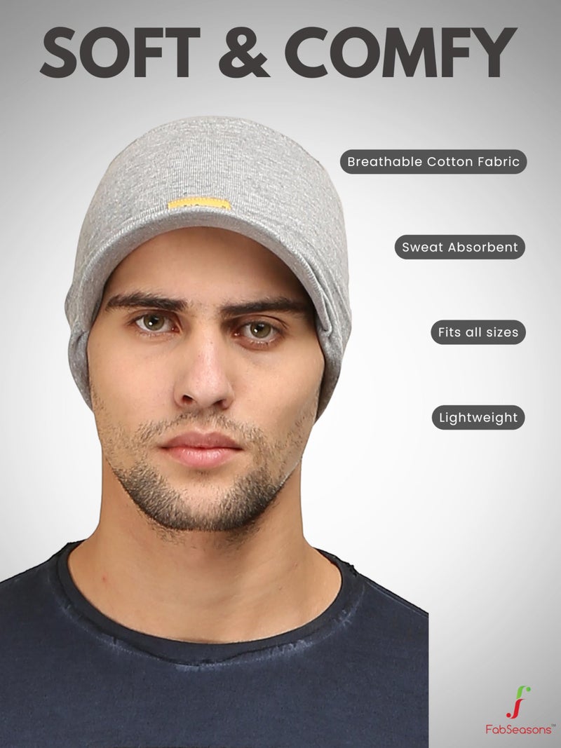 FabSeasons Cotton Skull Cap (Grey) - Image 4