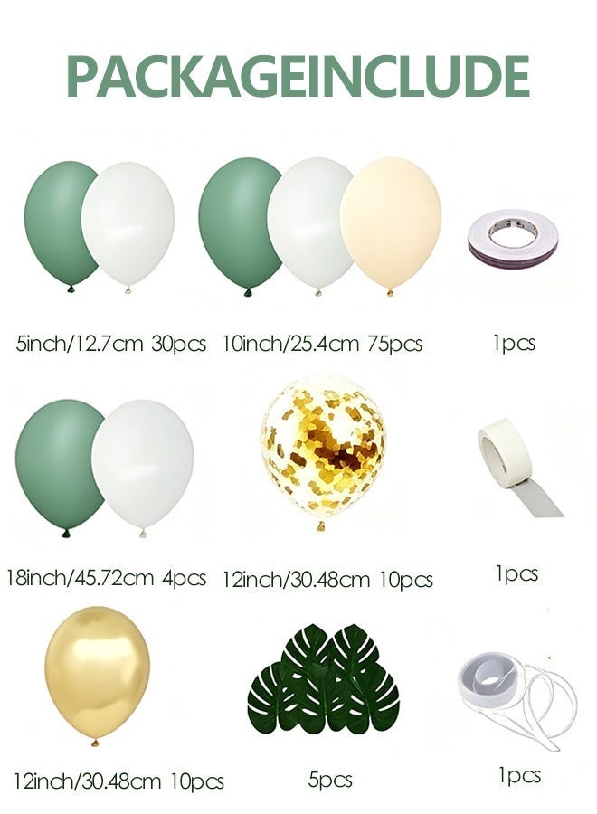 Nestvel 137Pcs High-End Green Gold Tropical Leaf Balloon Party Toy, DIY Handmade Decoration Set, Universal for All Crowds, Suitable for Eid Festival, Birthday Party, Bridal Shower, Home Party and Courtyard Gathering - Image 2