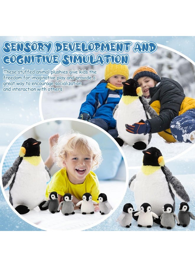 Harrycle - 5 Pcs Penguin Plush Toy Set 1 Mommy Penguin Stuffed Animal With 4 Cute Babies In Her Belly 14 Inch Soft Cuddly Penguin Plushie For Christmas Birthday New Year Gifts(Simple Style) - Image 1