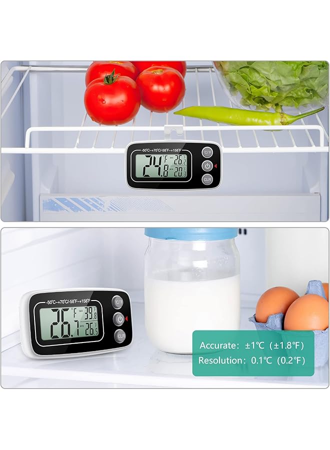 erorex Refrigerator Thermometer New Version 2 Pack Digital Freezer Thermometer Fridge Thermometer With Magnetic Back Lcd Display Max Min Function 3 Mounting Options For Kitchen Home Restaurants - Image 2