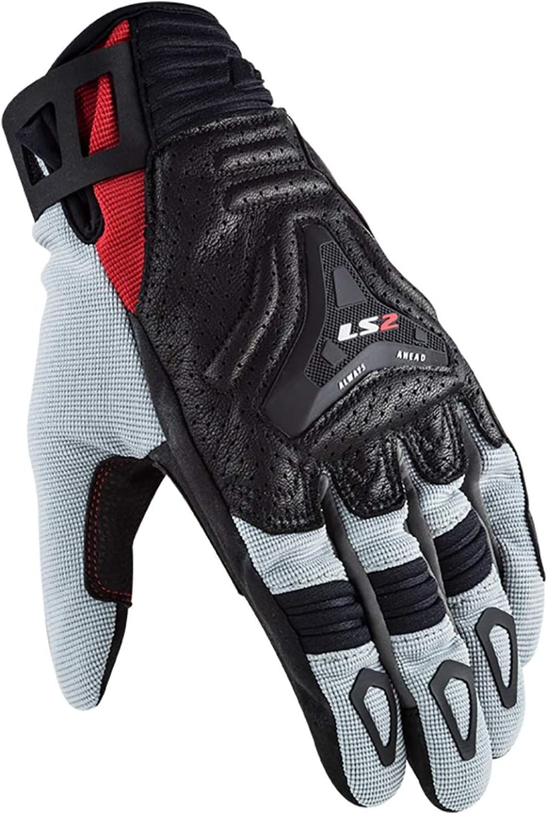 LS2 قفاز LS2 للرجال لجميع التضاريس - أحمر/رمادي - Image 1