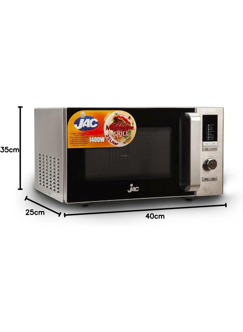 Jac microwave jac digital 25 liter with grill black and silver - Image 3