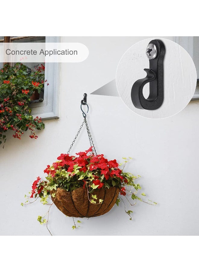 15Pcs Easy Twist-In Screw Hooks , For Outdoor String Lights, Multi-Purpose Hangers For Plants, Cords and Wind Chimes, Wall Wood Ceiling Deck Mount, Black , 3.5*2.9 cm - Image 4