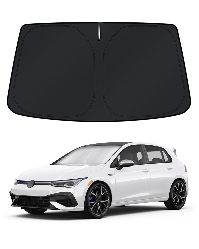 KUST Windshield Sun Shade for 20222025 2026 Volkswagen VW Golf GTI Golf R Accessories Window Sunshade Sun Visor Protector Foldable Blocks UV Rays Keep Your Car Cooler
