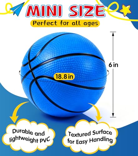 LAO XUE 6 Pack Mini Basketball Set with Pump6 Inflatable Small Balls Replacement for Indoo Outdoor Mini HoopMulticolor Basketball for KidsToddlers - Image 5