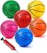 LAO XUE 6 Pack Mini Basketball Set with Pump6 Inflatable Small Balls Replacement for Indoo Outdoor Mini HoopMulticolor Basketball for KidsToddlers - Image 2