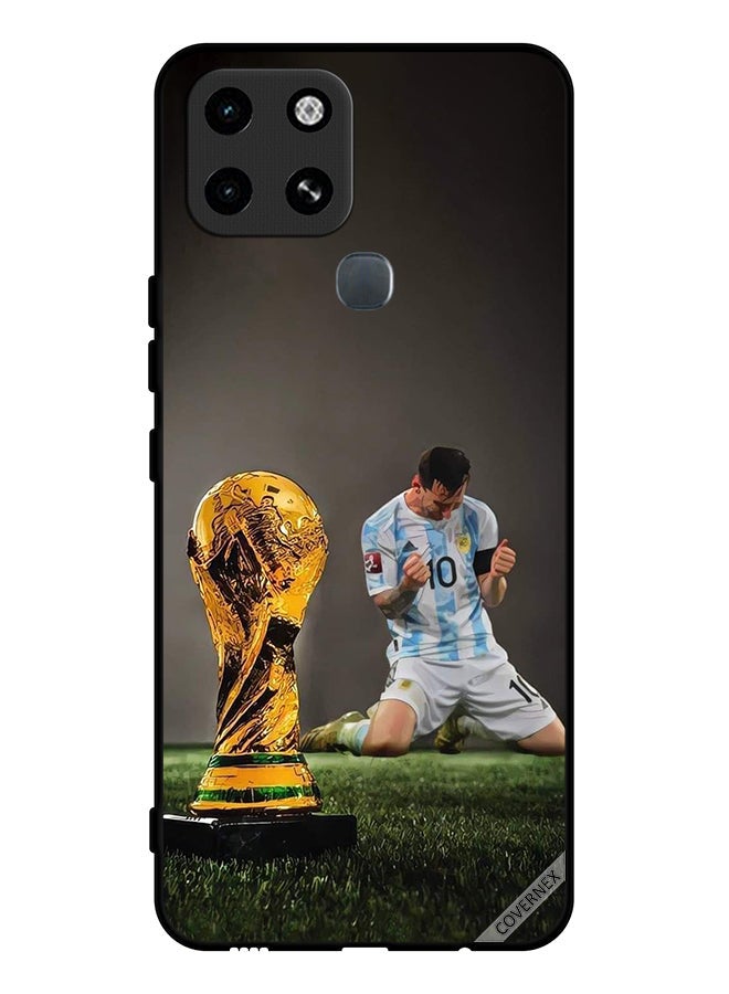 Covernex Protective Case Cover For Infinix Smart 6 Leo Messi & Fifa Trophy - Image 1