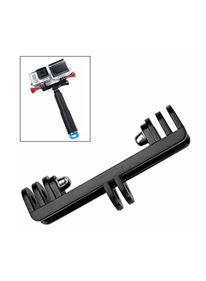 Generic Universal Accessories For Sports Cameras J-type Adapter Base Adapter Long Screw Integrated Base Selfie Five-finger Ring-Color:gopro Horizontal Double Machine Bracket  - Image 1