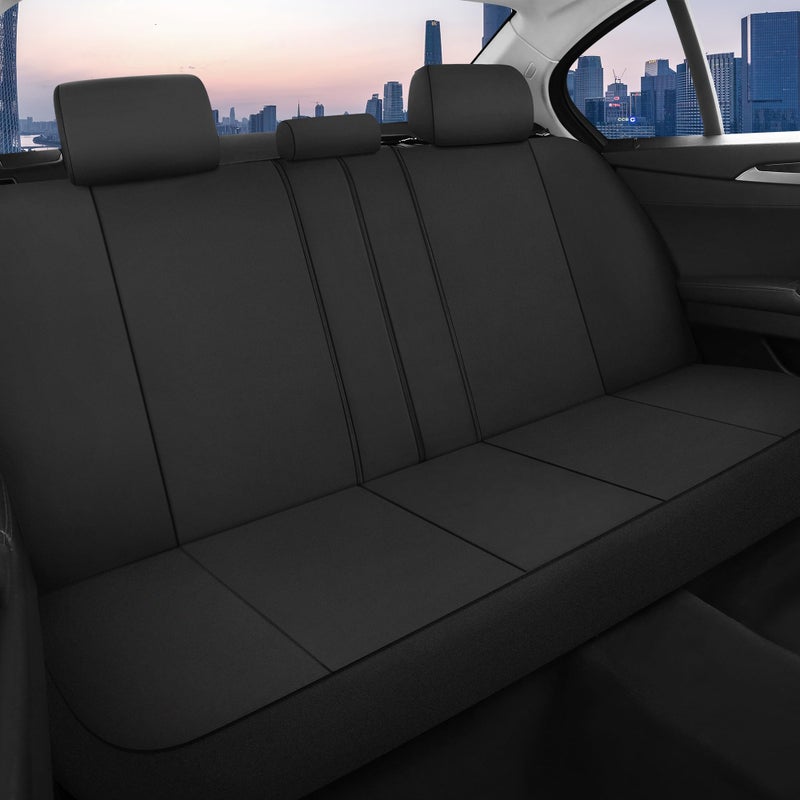 CAROMOP Waterproof Car Seat Cover Full Seats, Neoprene Seat Covers for Cars,Split Bench Compatible Car Interior Covers, Universal Fit Most Car Sedan Truck SUV(Black) - Image 3