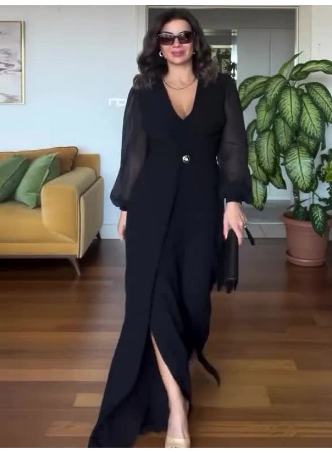 Solid Color Long Sleeve Jumpsuit – Waist Temperament - Image 5