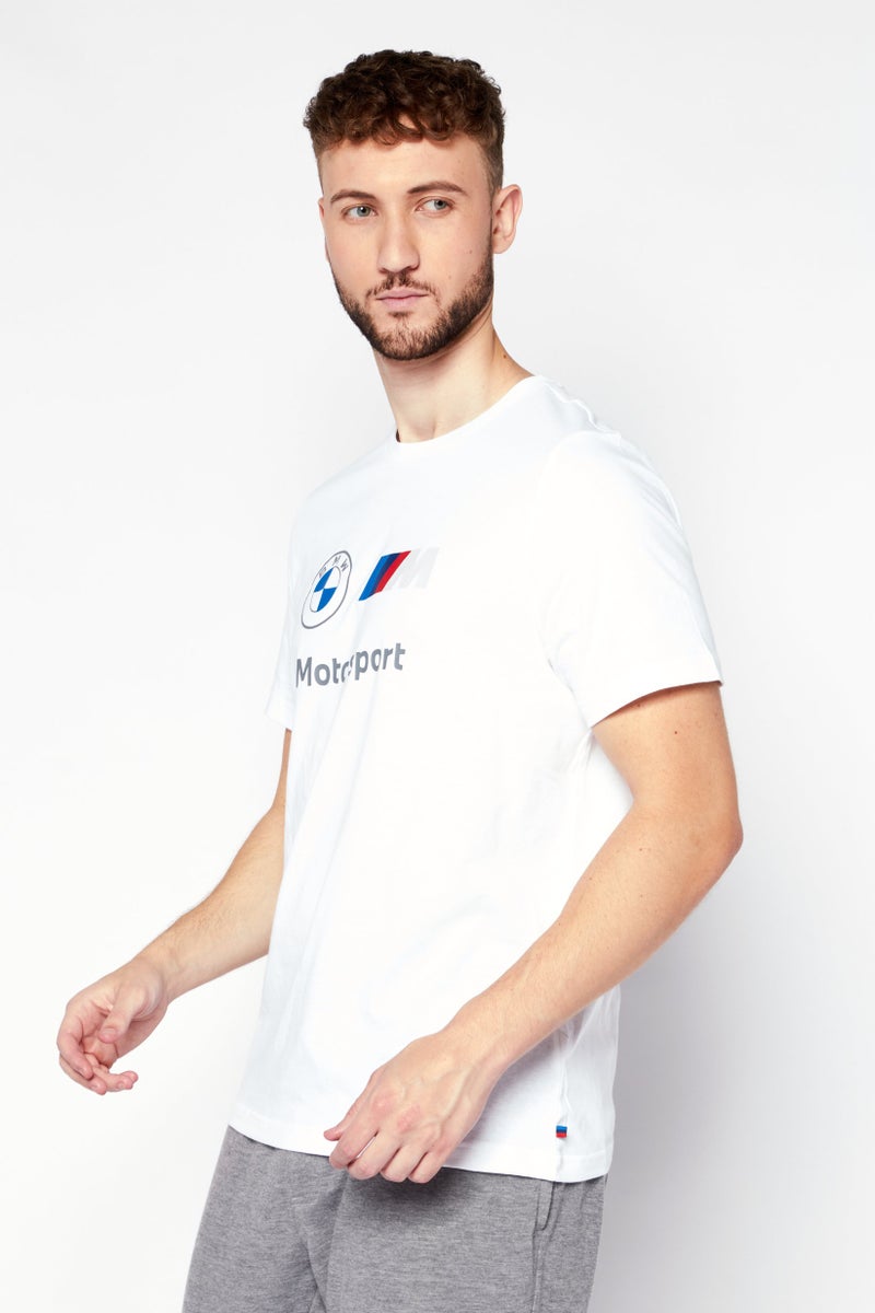 PUMA تي شيرت تدريب قصير الأكمام للرجال من بومّا x بي إم دبليو للرياضة، أبيض - Image 3