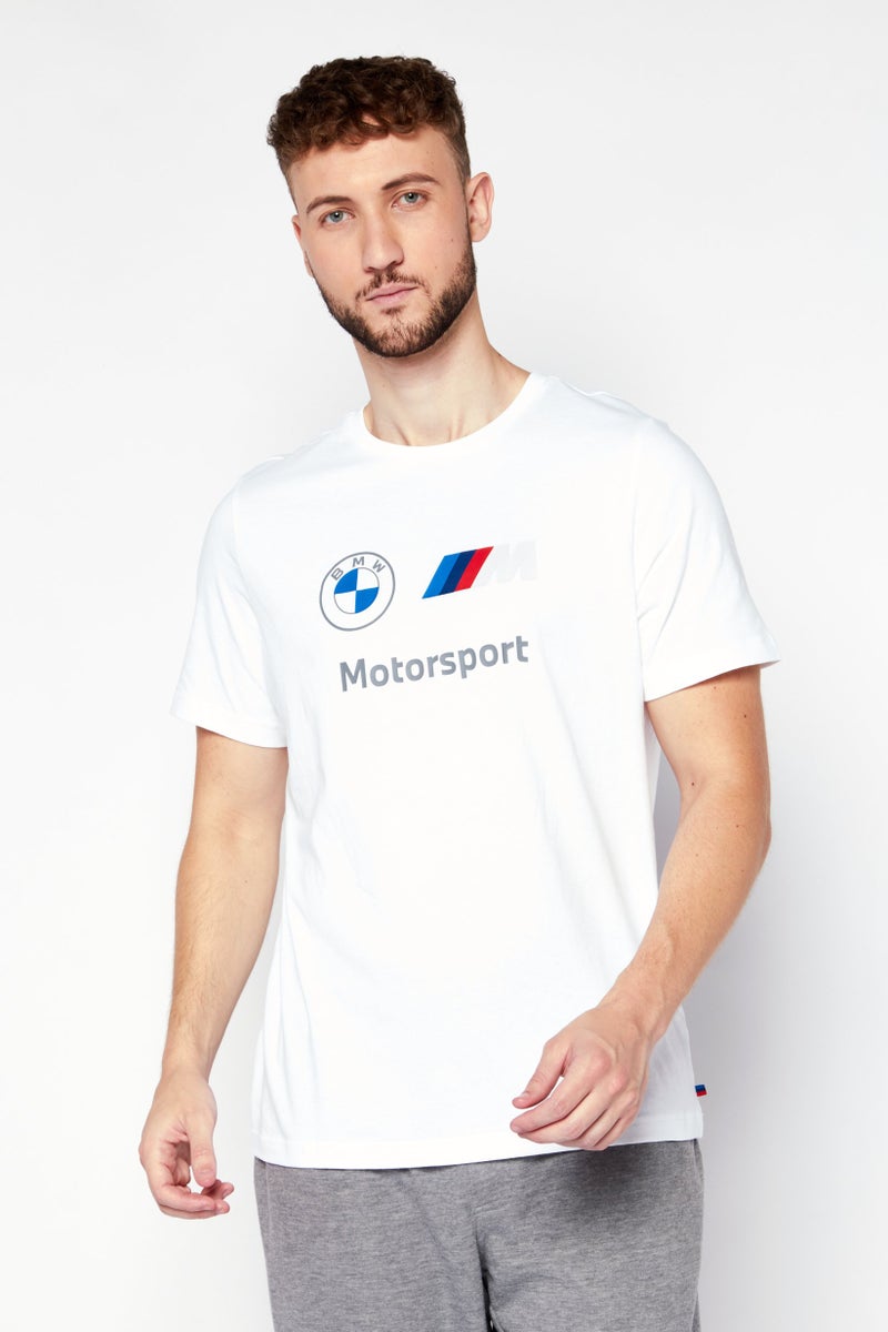 PUMA تي شيرت تدريب قصير الأكمام للرجال من بومّا x بي إم دبليو للرياضة، أبيض - Image 1